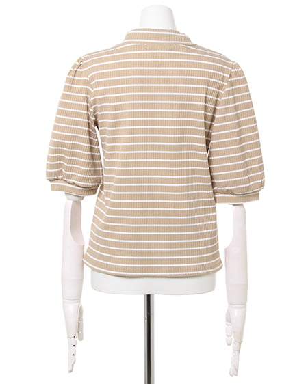 INGNI（イング） リブスカーフ付トップスA ﾍﾞｰｼﾞｭ/ｵﾌﾎﾜｲﾄ