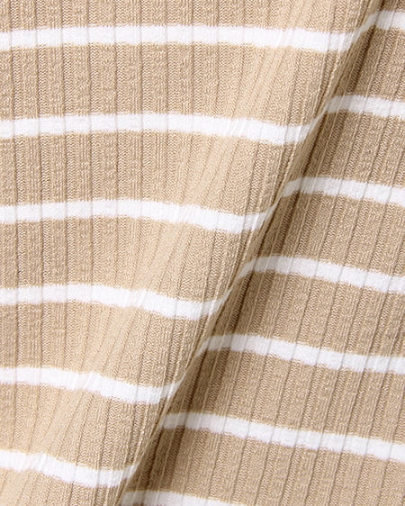 INGNI（イング） リブスカーフ付トップスA ﾍﾞｰｼﾞｭ/ｵﾌﾎﾜｲﾄ