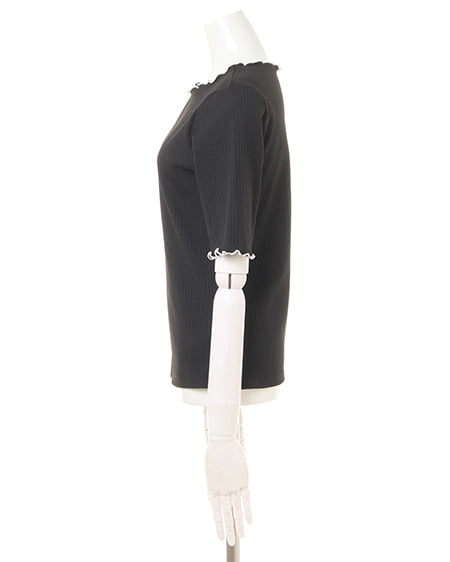 INGNI（イング） リブメロー／クルーネックトップス ｸﾛ/A