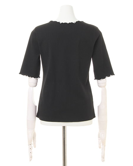 INGNI（イング） リブメロー／クルーネックトップス ｸﾛ/A