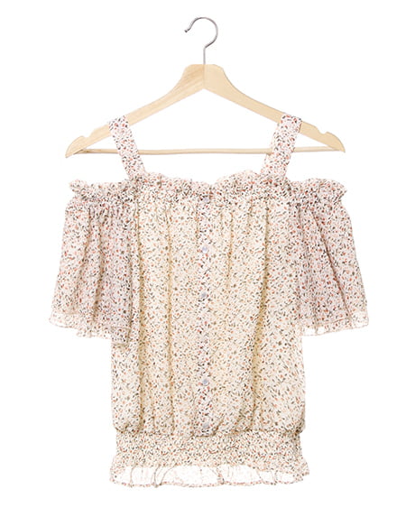 INGNI(イング) 小花柄オフショル／トップス ｵﾌﾎﾜｲﾄ