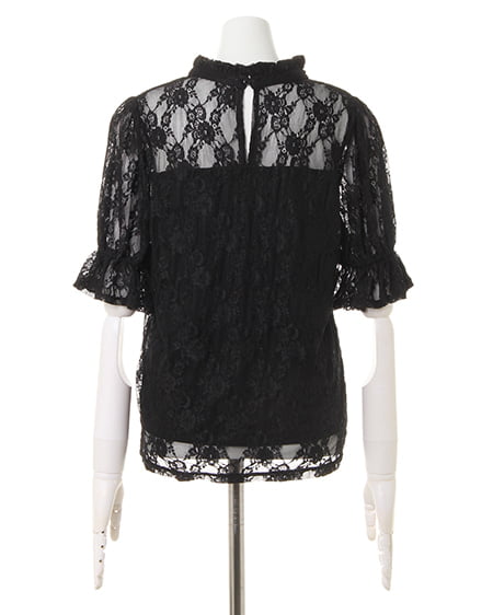 INGNI（イング） レースハイネックキャンディー袖／トップス ｸﾛ