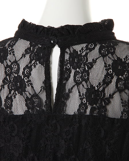 INGNI（イング） レースハイネックキャンディー袖／トップス ｸﾛ