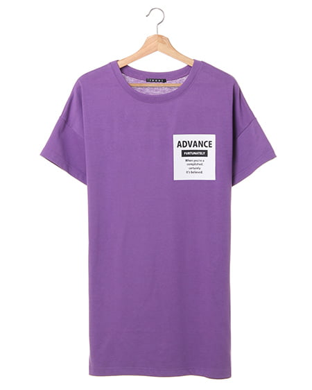 INGNI(イング) バックロゴチュニック／Tシャツ ﾊﾟｰﾌﾟﾙ