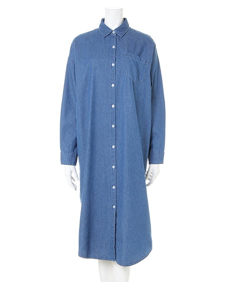 INGNI（イング） デニムロングBIG／シャツ ﾃﾞﾆﾑ/ﾌﾞﾙｰ