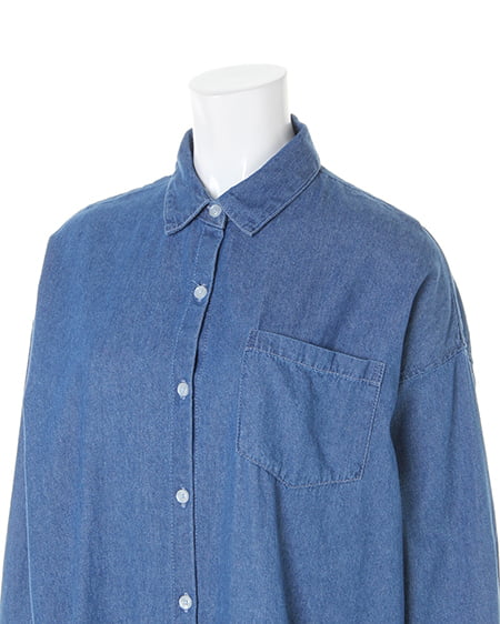 INGNI（イング） デニムロングBIG／シャツ ﾃﾞﾆﾑ/ﾌﾞﾙｰ