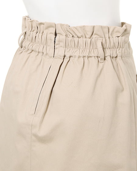 INGNI（イング） リボンベルト付きサイドボタン台形スカート ﾍﾞｰｼﾞｭ