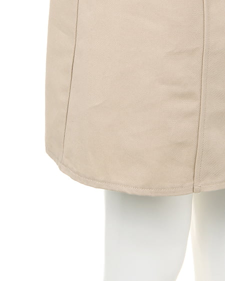 INGNI（イング） リボンベルト付きサイドボタン台形スカート ﾍﾞｰｼﾞｭ