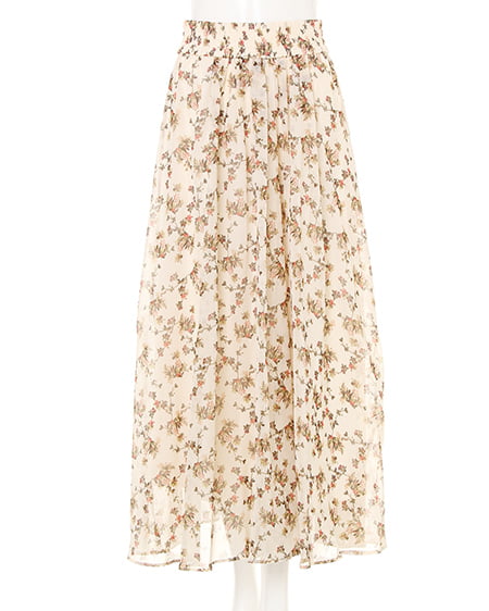 INGNI（イング） サス付花柄ロング／スカート ｱｲﾎﾞﾘｰ