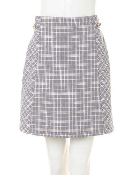 INGNI（イング） ビット付チェック柄台形／スカート ｸﾞﾚｰ/ﾁｪｯｸ
