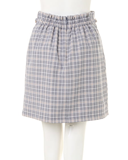 INGNI（イング） ビット付チェック柄台形／スカート ｸﾞﾚｰ/ﾁｪｯｸ