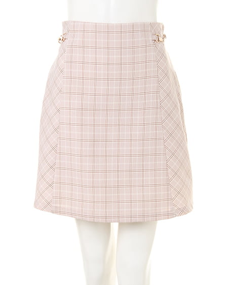 INGNI（イング） ビット付チェック柄台形／スカート ﾍﾞｰｼﾞｭ/ﾁｪｯｸ