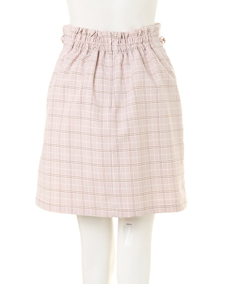 INGNI（イング） ビット付チェック柄台形／スカート ﾍﾞｰｼﾞｭ/ﾁｪｯｸ