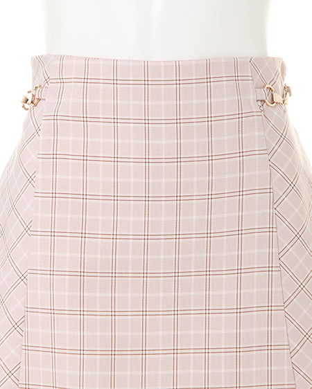 INGNI（イング） ビット付チェック柄台形／スカート ﾍﾞｰｼﾞｭ/ﾁｪｯｸ