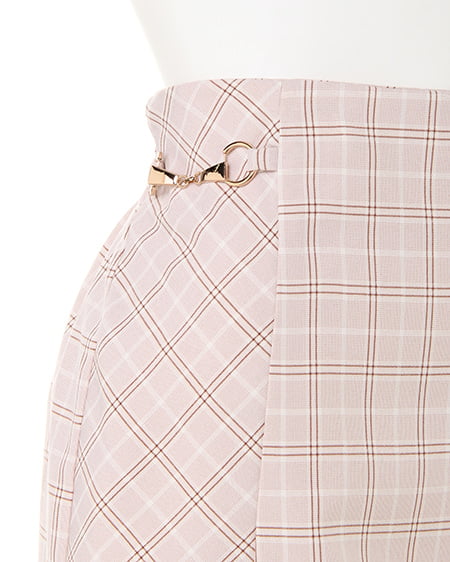 INGNI（イング） ビット付チェック柄台形／スカート ﾍﾞｰｼﾞｭ/ﾁｪｯｸ