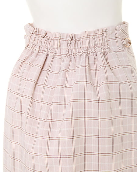 INGNI（イング） ビット付チェック柄台形／スカート ﾍﾞｰｼﾞｭ/ﾁｪｯｸ