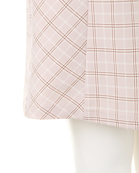 INGNI（イング） ビット付チェック柄台形／スカート ﾍﾞｰｼﾞｭ/ﾁｪｯｸ