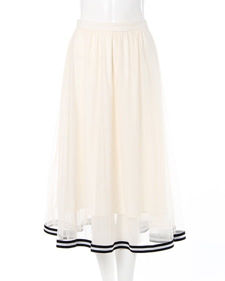 INGNI(イング) 裾ラインチュール／スカート オフホワイト