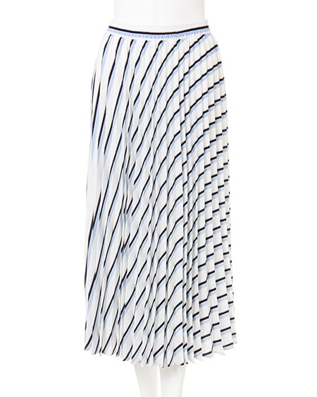 INGNI（イング） ストライププリーツ／スカート ｵﾌﾎﾜｲﾄ/ｻｯｸｽ