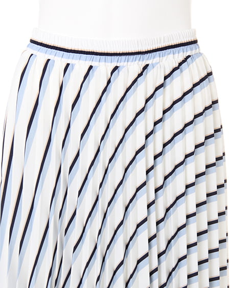 INGNI（イング） ストライププリーツ／スカート ｵﾌﾎﾜｲﾄ/ｻｯｸｽ