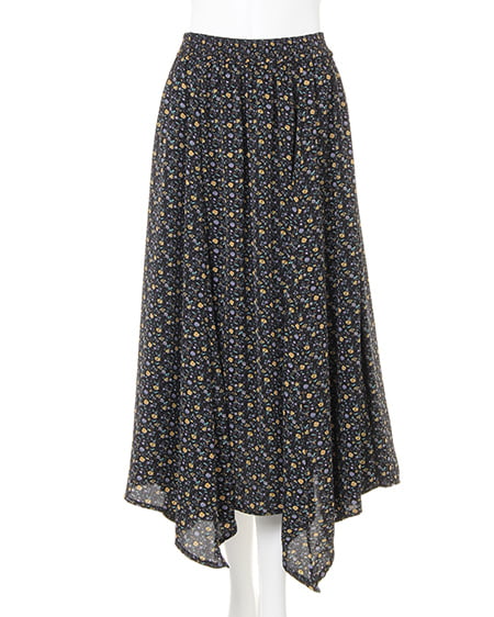 INGNI（イング） 花柄イレヘム／スカート ｸﾛ