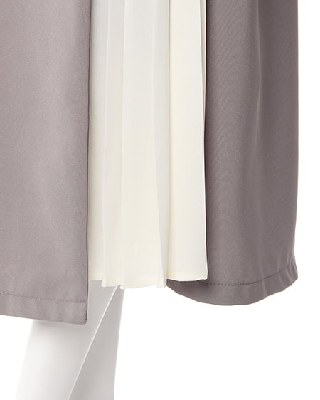 INGNI(イング) サイドベルトプリーツ切替/スカート グレー