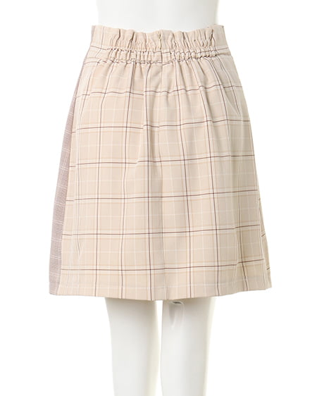 INGNI（イング） チェック切替いろいろボタン台形／スカート ﾍﾞｰｼﾞｭ/ﾁｪｯｸ