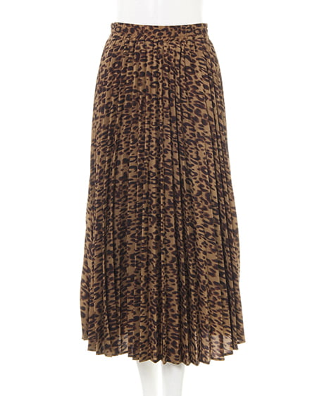 レオパード柄プリーツ／スカート