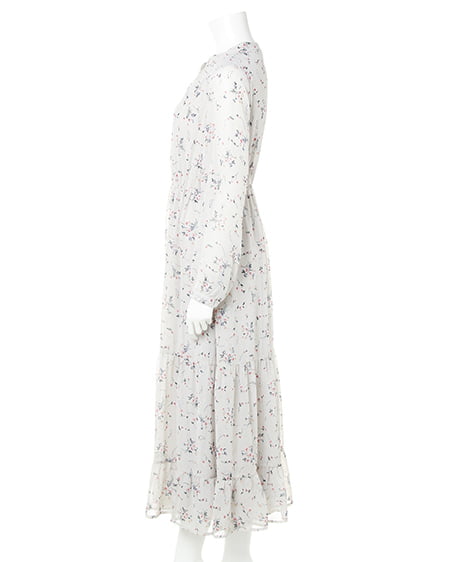 INGNI（イング） 花柄シフォンティアード／ワンピース ﾐﾝﾄｸﾞﾘｰﾝ