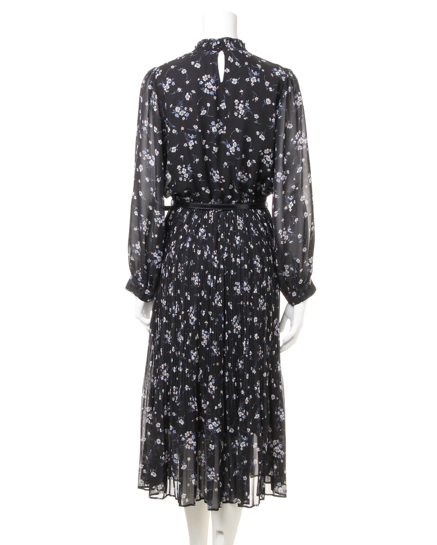 希少 インゲボルグ ロングワンピース プリーツ 丸襟 ベルト付 花柄 Aライン 希少 インゲボルグ ロングワンピース プリーツ 丸襟 ベルト付 花柄 A