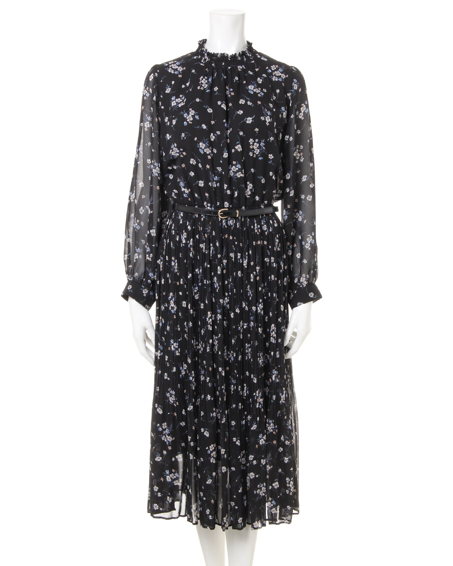 ベルト付ハイネック花柄プリーツ／ワンピース｜INGNI(イング) 公式通販