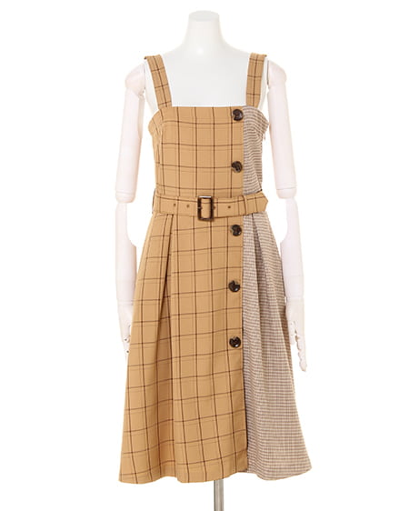 INGNI（イング） 柄切替／ジャンスカ ｷｬﾒﾙ/A