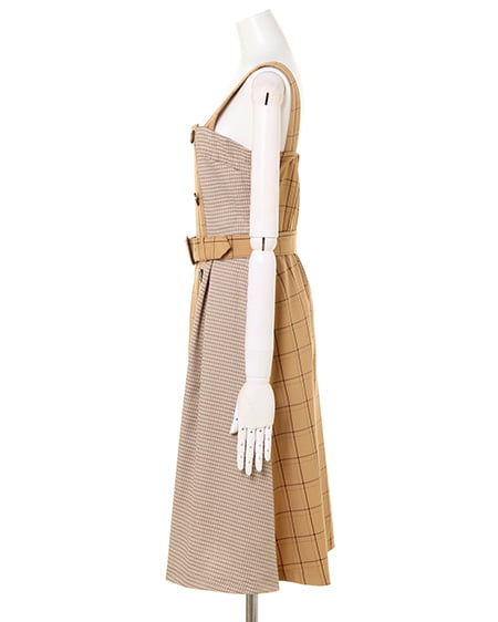 INGNI（イング） 柄切替／ジャンスカ ｷｬﾒﾙ/A