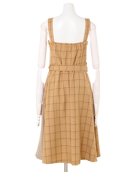 INGNI（イング） 柄切替／ジャンスカ ｷｬﾒﾙ/A