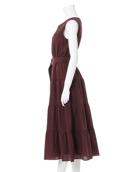 INGNI（イング） コットンボイルティアードノースリ／ワンピース ﾌﾞﾗｳﾝ