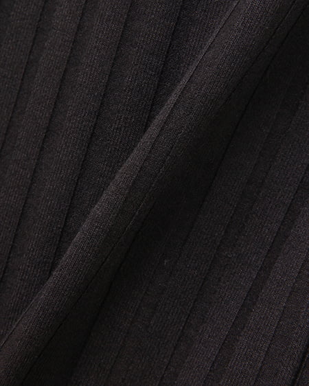 INGNI(イング) ワイドリブノースリボタン付/ワンピース クロ