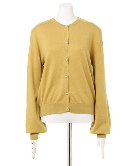 INGNI（イング） パール調ボタンカーディガン ｲｴﾛｰ