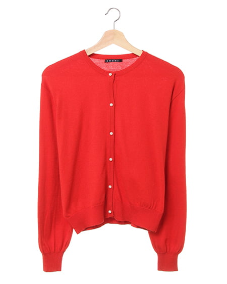 INGNI(イング) パール調ボタンカーディガン ｱｶ