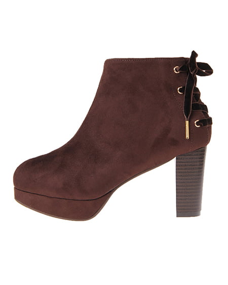 INGNI（イング） バックレースアップブーツ ﾌﾞﾗｳﾝ