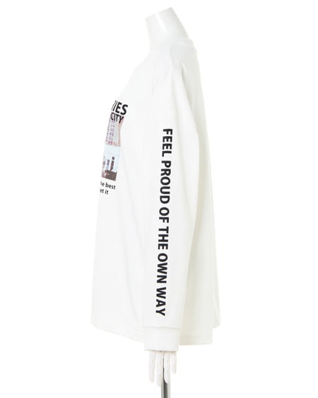 INGNI（イング） 転写袖ロゴロングTシャツ ｵﾌﾎﾜｲﾄ