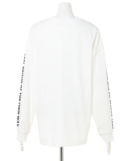 INGNI（イング） 転写袖ロゴロングTシャツ ｵﾌﾎﾜｲﾄ