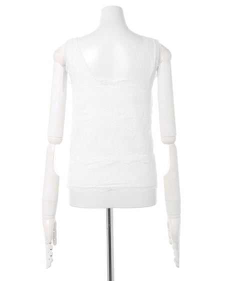 INGNI（イング） レースVネックノースリ／トップス ｵﾌﾎﾜｲﾄ