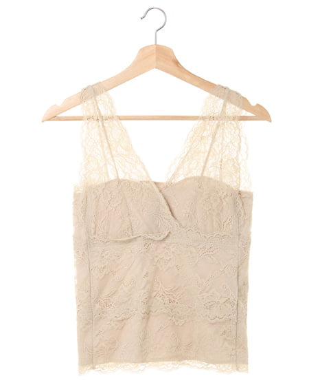 INGNI(イング) レースVネックノースリ／トップス ﾍﾞｰｼﾞｭ