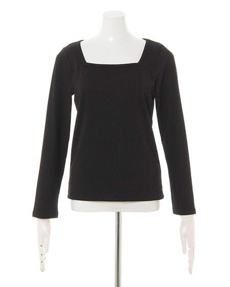 INGNI(イング) リブスクエアネック/トップス クロ