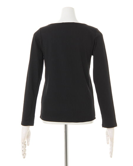 INGNI(イング) リブスクエアネック/トップス クロ