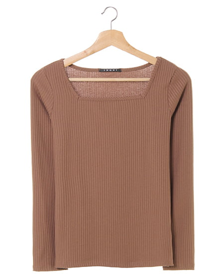 INGNI(イング) リブスクエアネック／トップス ﾓｶ