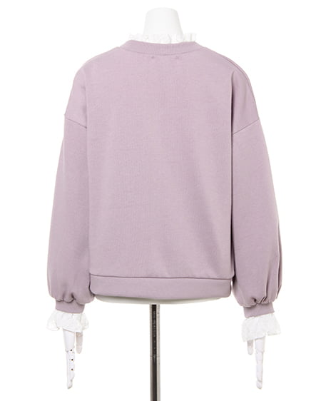 INGNI（イング） 起毛レース出しちびロゴスウェットトップス ﾗﾍﾞﾝﾀﾞｰ