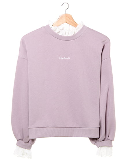 INGNI(イング) 起毛レース出しちびロゴスウェットトップス ﾗﾍﾞﾝﾀﾞｰ