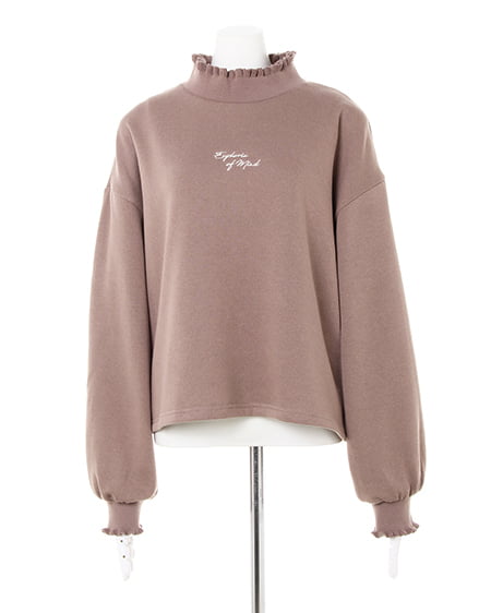 INGNI(イング) ハイネック/フリルロゴスウェットトップス モカ