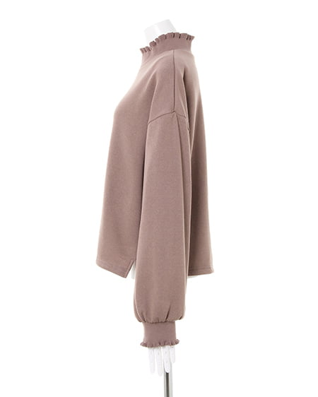 INGNI(イング) ハイネック/フリルロゴスウェットトップス モカ